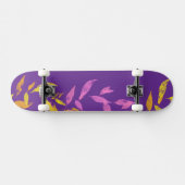 Bloem Roze Paars Geel Herfstblad Persoonlijk Skateboard (Horizontaal)