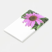 Bloem roze paarse daisy coneflower blad achtergron post-it® notes (Schuin)