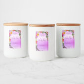 Bloem Roze Paarse Gradiënt Productlabel Monogram Voedselcontainer Etiket (Flessen)