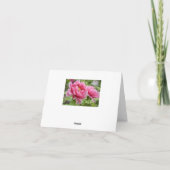 Bloem Roze Pioen Bloem Blank Bedankkaart (Achterkant)
