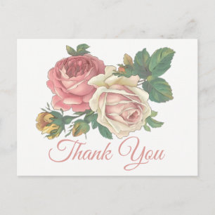 Bloem Roze Roos Bloem Vintage Trouw Feest Briefkaart