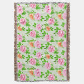 Bloem Roze Rozen Patroon-23670 Deken (Voorkant Verticaal)
