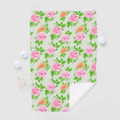 Bloem Roze Rozen Patroon-23670 Golfhanddoek (Insitu)