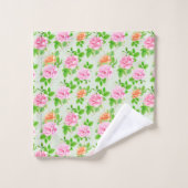 Bloem Roze Rozen Patroon Bad Handdoek (Wasdoekje)