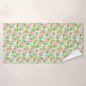 Bloem Roze Rozen Patroon Badhanddoek (Badhanddoek)