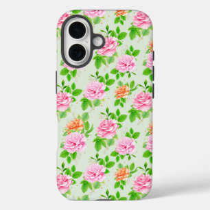 Bloem Roze Rozen Patroon iPhone 16 Hoesje