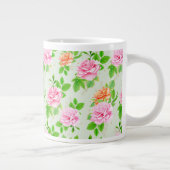 Bloem Roze Rozen Patroon Grote Koffiekop (Rechts)