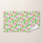 Bloem Roze Rozen Patroon Handdoek (Handdoek)