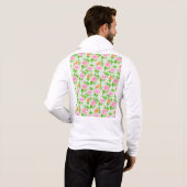 Bloem Roze Rozen Patroon Hoodie (Achterkant volledig)