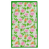 Bloem Roze Rozen Patroon Klein Cadeauzakje (Achterkant)