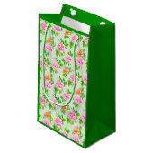 Bloem Roze Rozen Patroon Klein Cadeauzakje (Voorkant Gekanteld)
