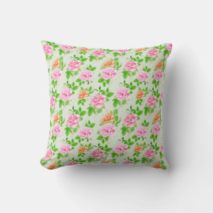 Bloem Roze Rozen Patroon Kussen
