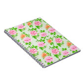 Bloem Roze Rozen Patroon Notitieboek (Rechterzijde)