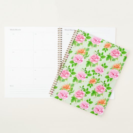 Bloem Roze Rozen Patroon Planner (Display)