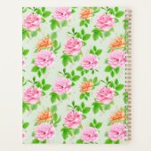 Bloem Roze Rozen Patroon Planner (Achterkant)