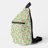 Bloem Roze Rozen Patroon Sling Bag (Rechterhoek)