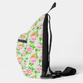 Bloem Roze Rozen Patroon Sling Bag (Rechts)