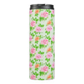 Bloem Roze Rozen Patroon Thermosbeker (Achterkant)