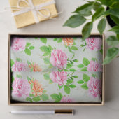 Bloem Roze Rozen Patroon Tissuepapier (Geschenk)