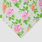 Bloem Roze Rozen Patroon Tissuepapier (Detail)
