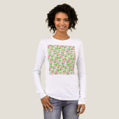Bloem Roze Rozen Patroon Tri-Blend Shirt (Voorkant)