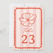 Bloem roze streep bruiloft kaart (Achterkant)