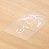 Bloem Roze Strik Acryl Tafelnummer (Laagn)