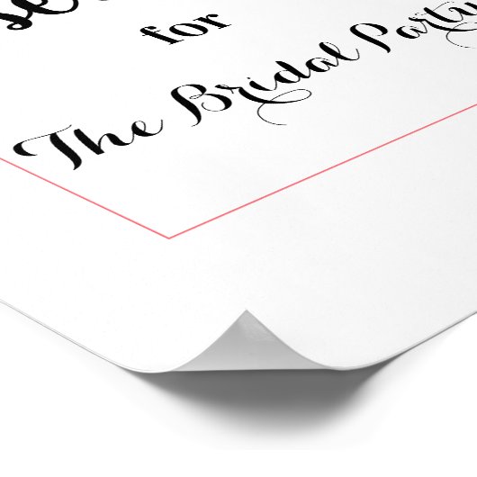 Bloem Roze Voorbehouden Trouw Teken Witte Poster (Hoek)