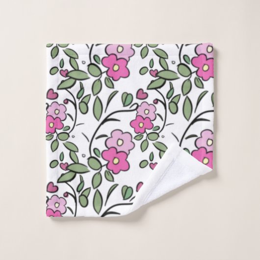 Bloem Roze Washandje (Wasdoekje)