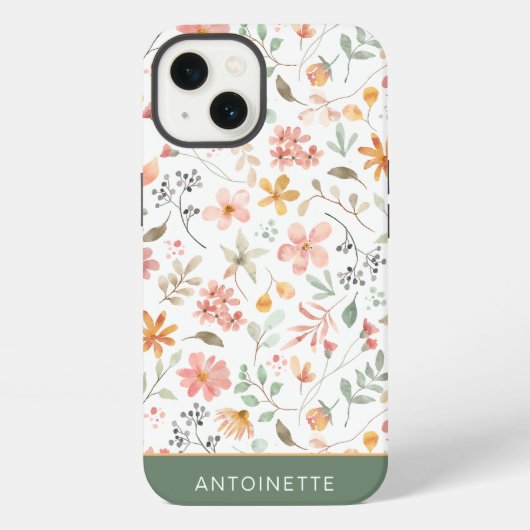 Bloem Roze Wilde Bloem iPhone Hoesje (Achterkant)