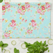  bloem rozen blauw shabby roos bloemen theedoek (Gevouwen)