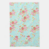  bloem rozen blauw shabby roos bloemen theedoek (Verticaal)