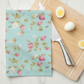  bloem rozen blauw shabby roos bloemen theedoek (Quarter Fold)