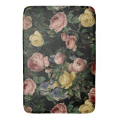 bloem-Rozen en Iris Pattern-Dark Dreams Badmat (Voorkant Verticaal)
