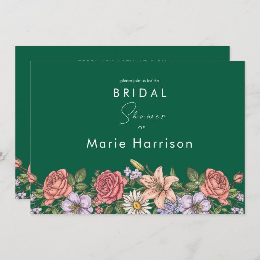 Bloem RSVP-kaart Kaart (Voorkant / Achterkant)