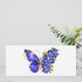 Bloem Saffier Vlinder Aankondiging (Staand voorkant)