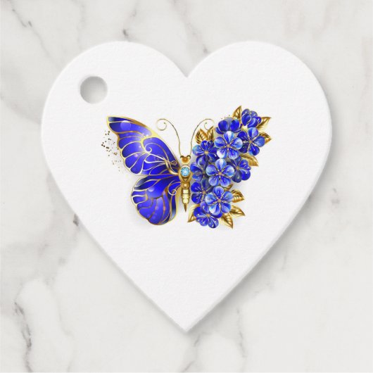 Bloem Saffier Vlinder Bedankjes Labels (Voorkant)