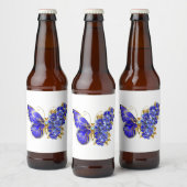 Bloem Saffier Vlinder Bier Etiket (Flessen)