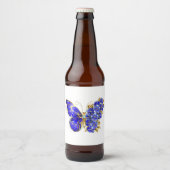 Bloem Saffier Vlinder Bier Etiket (Voorkant)