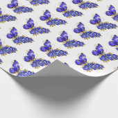 Bloem Saffier Vlinder Cadeaupapier (Hoek)