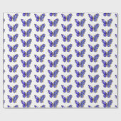 Bloem Saffier Vlinder Cadeaupapier (Vlak)