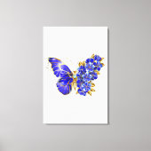 Bloem Saffier Vlinder Canvas Afdruk (Voorkant)