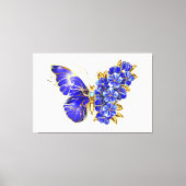 Bloem Saffier Vlinder Canvas Afdruk (Voorkant)