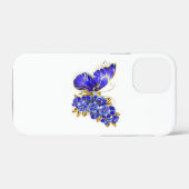 Bloem Saffier Vlinder Case-Mate iPhone Case (Achterkant (horizontaal))