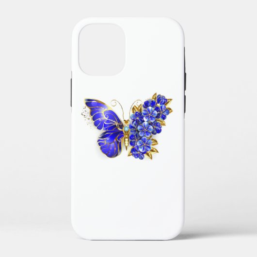 Bloem Saffier Vlinder Case-Mate iPhone Case (Achterkant)