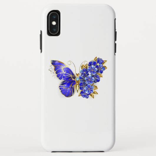 Bloem Saffier Vlinder Case-Mate iPhone Case (Achterkant)