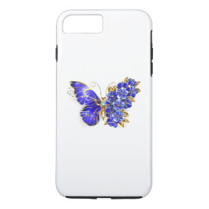 Bloem Saffier Vlinder iPhone 8/7 Plus Hoesje