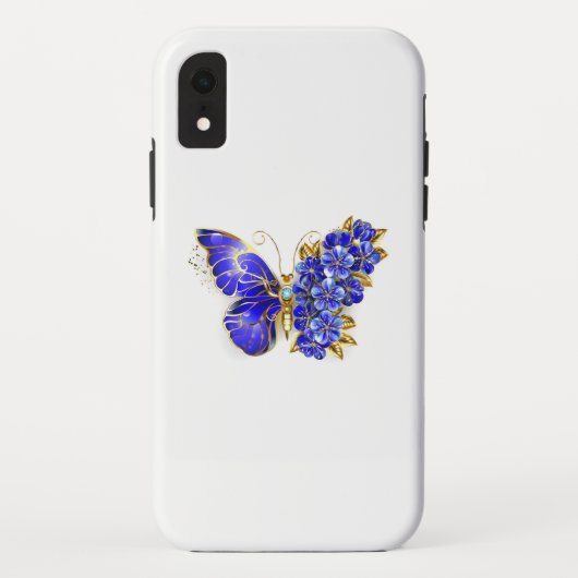 Bloem Saffier Vlinder Case-Mate iPhone Case (Achterkant)