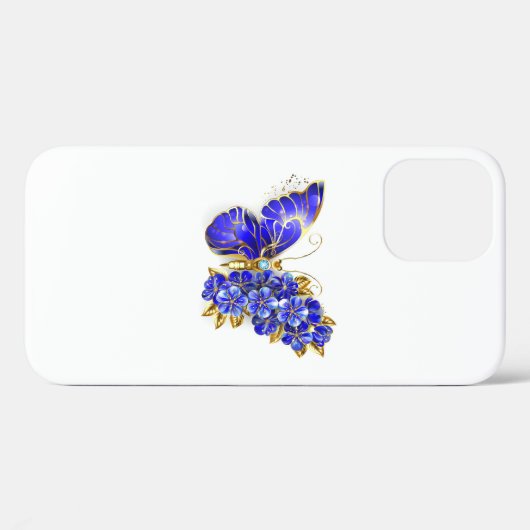 Bloem Saffier Vlinder Case-Mate iPhone Case (Achterkant (horizontaal))