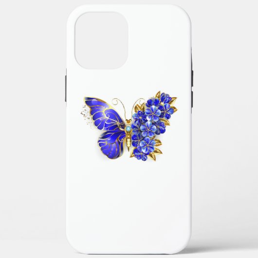 Bloem Saffier Vlinder Case-Mate iPhone Case (Achterkant)